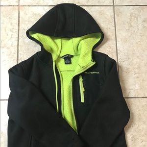 Black and lime green boys hoodie . Size 10/12